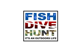 design fish dive hunt sportsman instinct logo