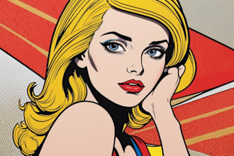 draw pop art portrait in roy lichtenstein style