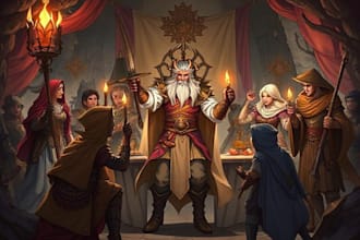 design dnd art, character fantasy illustration for dnd party