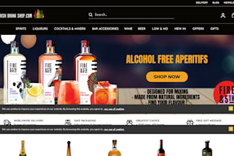 design a soft drink shopify store, beverage shopify website or juice store