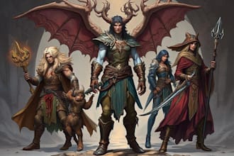 do a dnd and d and d character art illustration for you