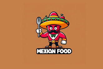 do good looking mexican food mascot  logo with free source file