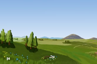 draw environment art and concept art illustration