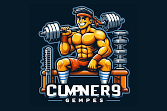make fitness gym mascot  logo design without any copyright concept