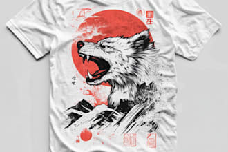 do japanese anime manga illustration for t shirt streetwear