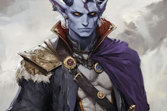 unique dnd character art, rpg illustration,
