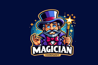 design magician mascot logo just in 12 hours with satisfaction guarantee
