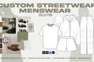 design you a detailed mens streetwear collection
