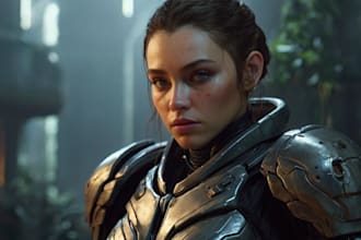 create fantasy, sci fi, character with hyperrealistic style