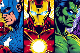 draw comic superhero pop art portraits