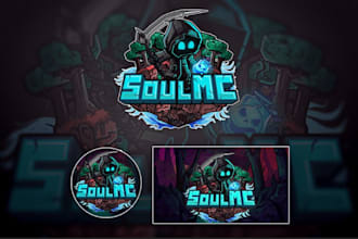 draw minecraft server gaming logo design for you