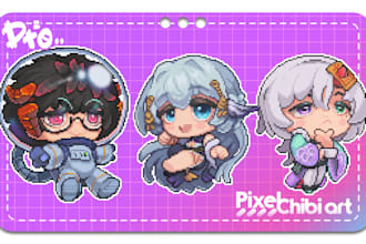draw chibi pixel art your characters