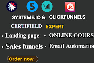 build high converting  sales funnel with systeme io, clickfunnel