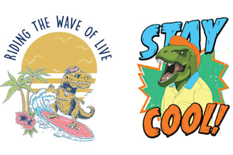 make amazing mascot t shirt summer dinosaur logo