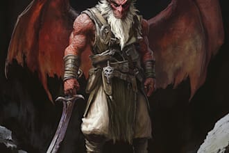 create dnd character art and a fantasy book cover image