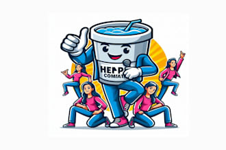 design creative group dance mascot logo for you in just 1 day