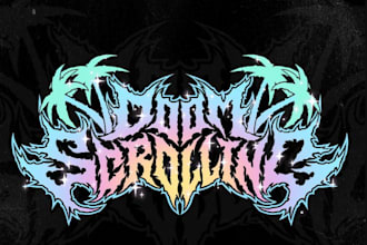 draw graffiti trap death metal band logo design for you
