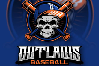 draw creative varsity baseball logo design for your brand