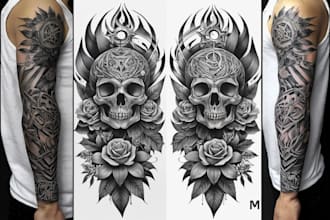 create custom tattoo design, tattoo sleeve