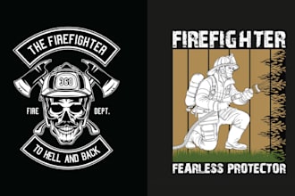 design fireman t shirt firefighter logo