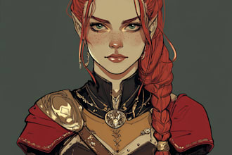 draw dnd character art fantasy scifi illustration for you