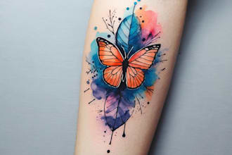 create a custom watercolor modern tattoo design