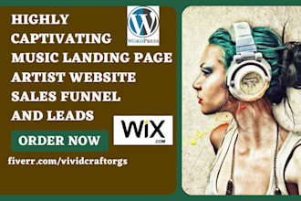 design music landing page artist website gohighlevel sales funnel music leads