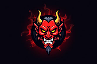 do unique devil head logo design for your business
