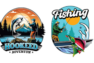 create t shirt outdoor fishing logo