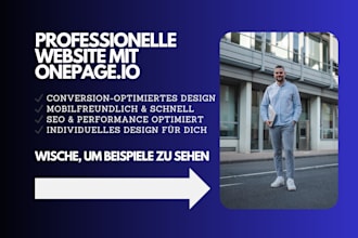 design a professional business website using onepage io