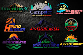 make a modern travel, agency, hotel, adventure and photography logo design