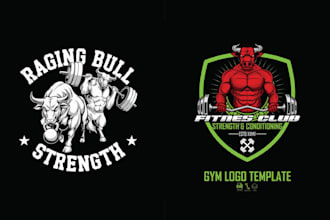design mascot bull fitness logo