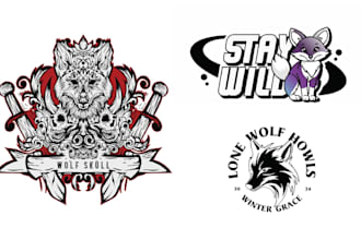 create high resolution wolf fox logo