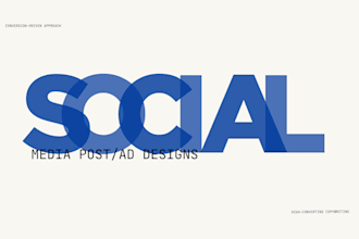 design social media posts, facebook instagram ad images with expert copywriting