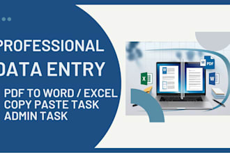 fast accurate data entry, PDF to excel or word