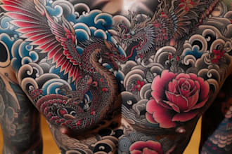 make a japanese tattoo designs from your imagination
