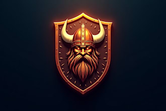 do awesome viking knight  logo design 2 day