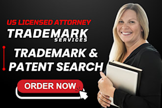 do trademark, patent search and provide a clearance report from uspto, worldwide