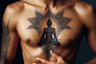 create minimalist line art tattoo with my style