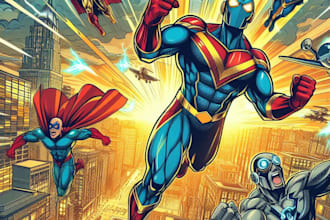 draw superhero action comic book page comic art comic book