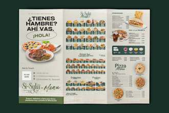 design a unique restaurant menu for print or digital