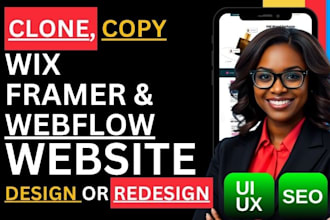 clone duplicate to webflow website, framer website, wix website redesign