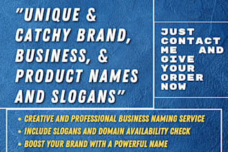 create unique brand, business and product names with slogans