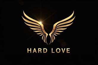 do awesome gold wing logo design 1 day