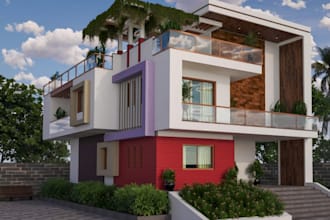 render 3d house model sketchup,modern villa 3d visualization 3ds max render cgi