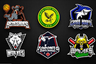 school and collage sports team logo for event and league