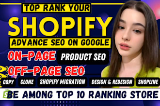advance shopify SEO google keyword ranking product optimization content strategy