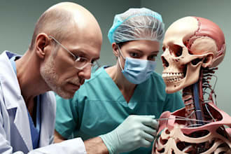 draw a realistic anatomical surgery medical illustration