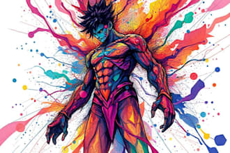 draw a digital abstract art illustration