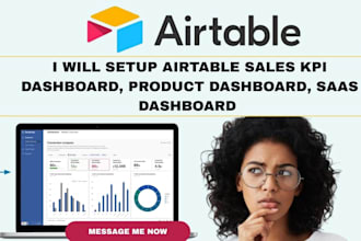 setup airtable sales KPI dashboard, product KPI dashboard, saas dashboard